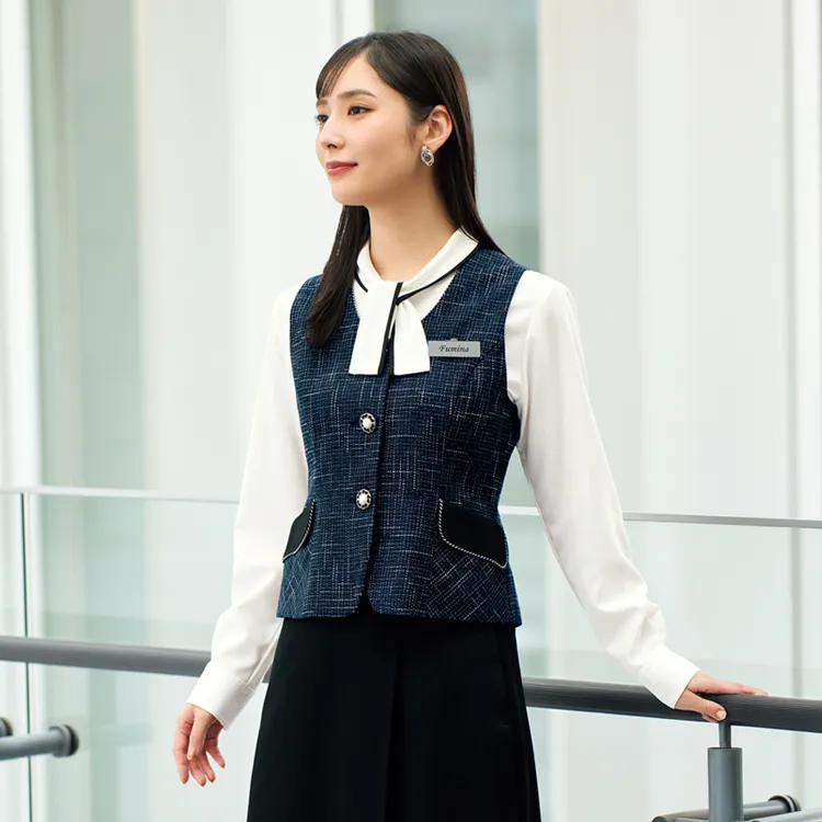 企業受付制服ベスト 12040 アンジョア オフィスベスト 事務服
