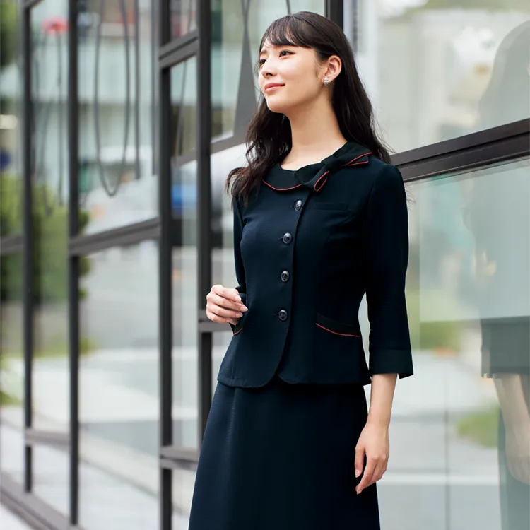 事務服オーバーブラウス 七分袖 26608 アンジョア メイン画像 オフィス制服