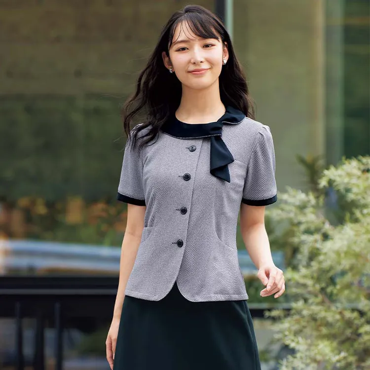 事務服オーバーブラウス 26755 アンジョア 夏用のオフィス制服