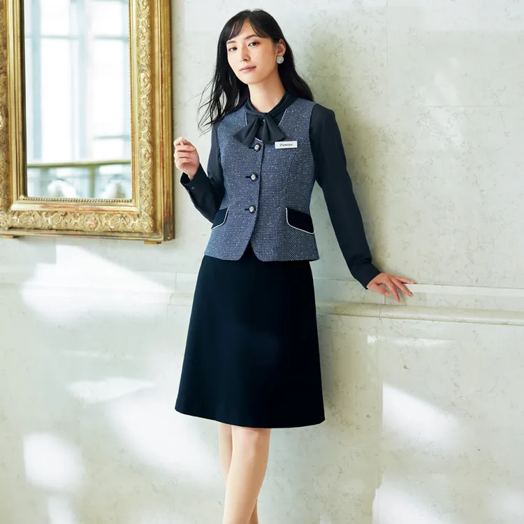 企業受付制服 Aラインスカート 52143 カラー説明 アンジョア エコ素材 事務服スカート