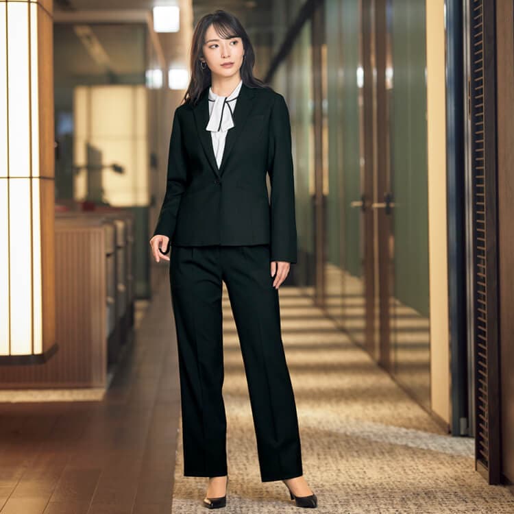 オフィス制服・レディースパンツ・美脚シルエット・エコ素材・受付制服・eユニフォーム