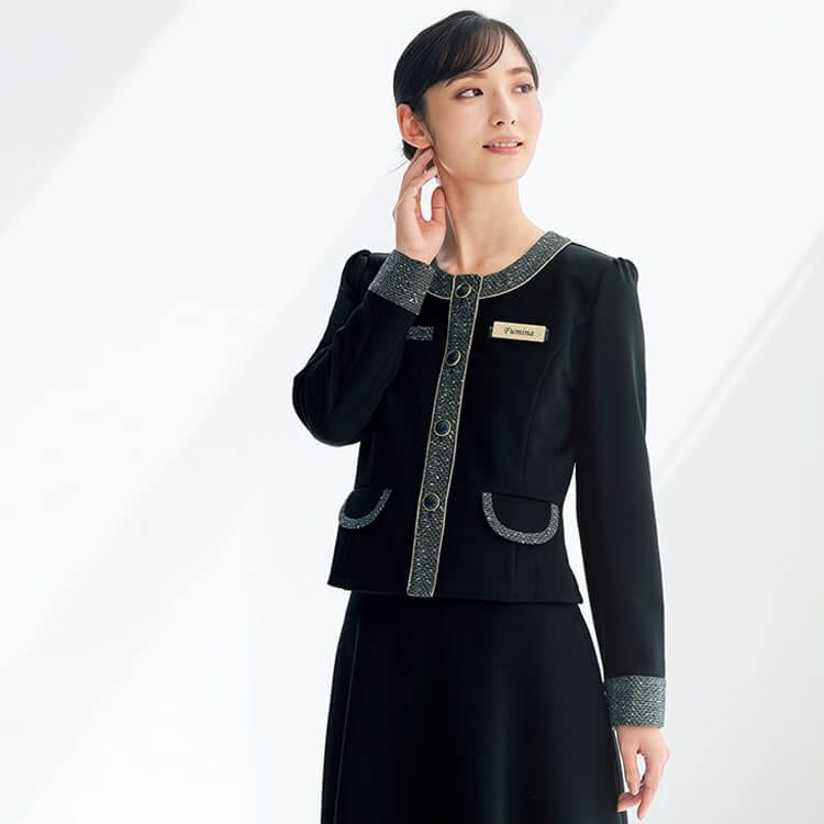 事務服ジャケット・アンジョア・81690・受付接客・きれい目・上品