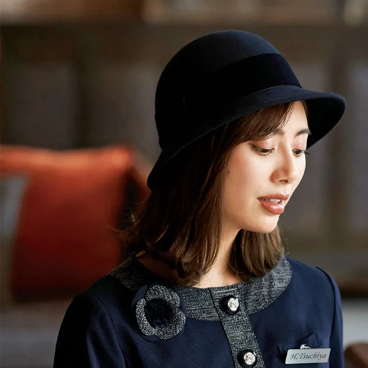 企業受付 帽子 ウール100% ショールーム制服 OP503 ジョア
