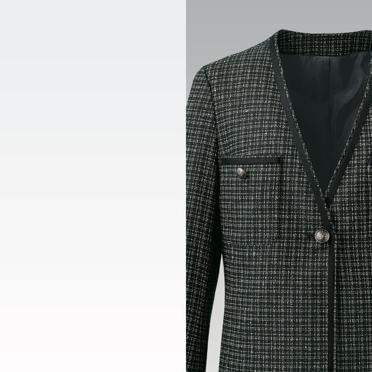 事務服ジャケット・ノーカラー・レディース・オフィスユニフォーム・制服