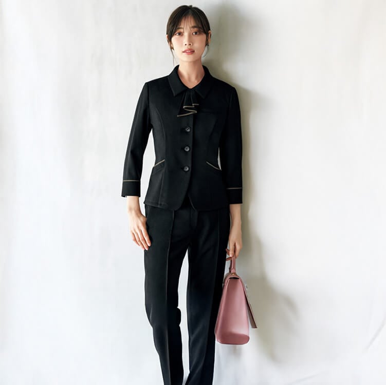 ストレートパンツ 事務服 オフィスユニフォーム レディース オールシーズン対応【e-UNIFORM】