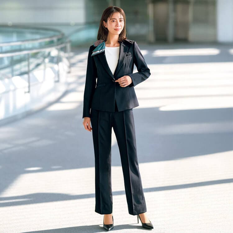 事務服 パンツ 吸汗速乾 ECO素材 ストレッチ オフィスユニフォーム【e-UNIFORM】