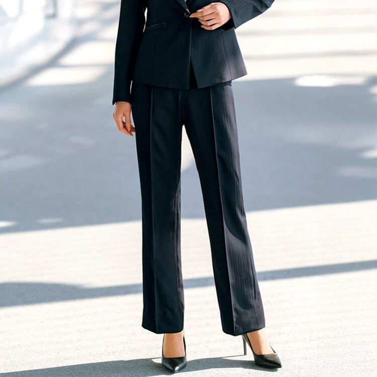 カーシーカシマ EAL1014 パンツ 事務服enjoy オフィスユニフォーム シャドーストライプ柄 2WAYストレッチ