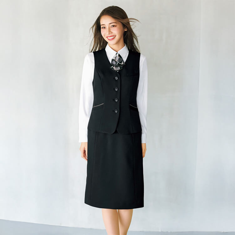 カーシーカシマ スカート セミタイト 事務服 オフィス制服 シャドーチェック柄 ストレッチ素材【e-UNIFORM】