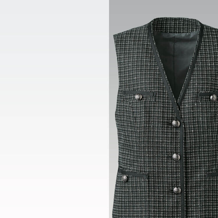 enjoy事務服 EAJ1001 ジレ オフィス 接客 制服 ストレッチ ショップ店員制服