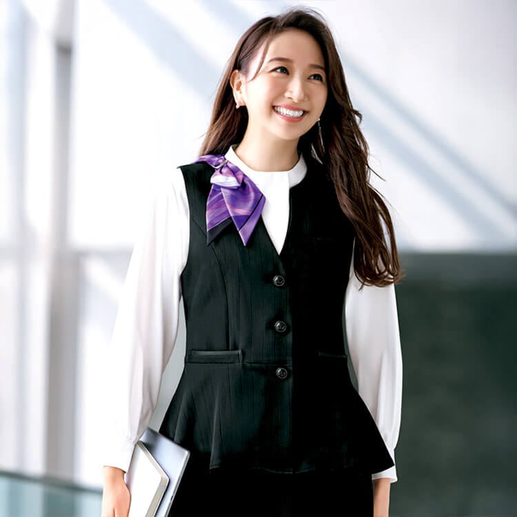 EAV1010 同素材 事務服enjoy ベスト オフィスユニフォーム レディース