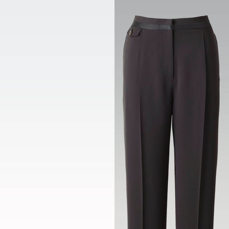 事務服 NAL070 テーパードパンツ レディース オフィス 接客 制服 ストレッチ エレガント