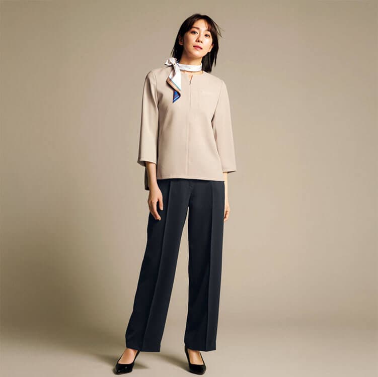 enjoyカーシーカシマ NAL071 事務服パンツ ワイド 販売接客業 カーディーラー制服【イーユニフォーム】