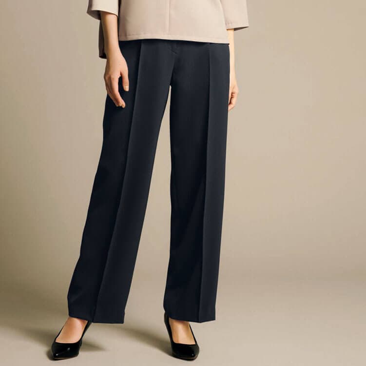 enjoy事務服 NAL071 ワイドパンツ レディース オフィス 接客 受付 制服 ストレッチ 洗濯可【イーユニフォーム】