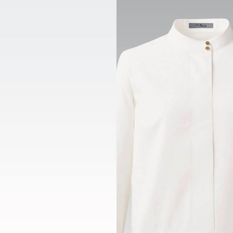 オフィス制服・スタンドカラー・ブラウス・レディース・ストレッチ・透け防止・店員ユニフォーム