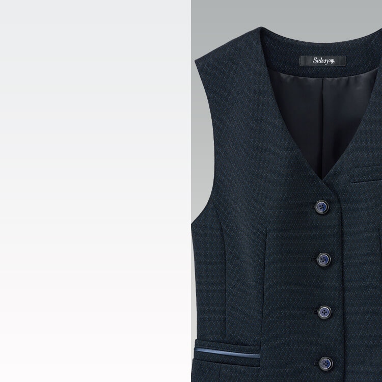 事務服ベスト｜セロリー 04691｜ニットストレッチ素材・抗菌防汚加工・オフィスユニフォーム【e-UNIFORM】