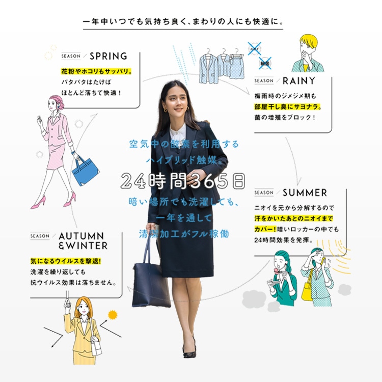 セロリー 抗菌・抗ウイルス対応 TioTIo加工 事務服