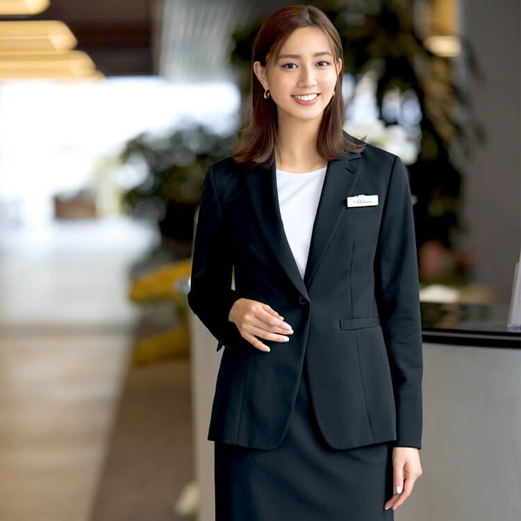 動きやすいストレッチ素材の事務服ジャケット｜オフィスユニフォーム レディース SEL2528