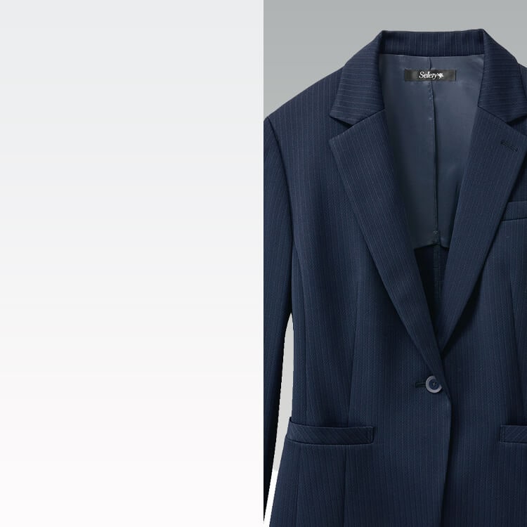 伸縮性のあるニット素材ジャケット｜快適な着心地のレディース事務服 SEL2528