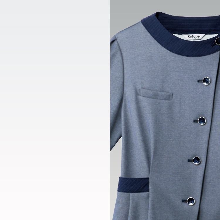 吸水速乾・UVカットUPF50＋・防汚性を備えたシアクールニット素材のセロリー事務服 夏用 51750 51751