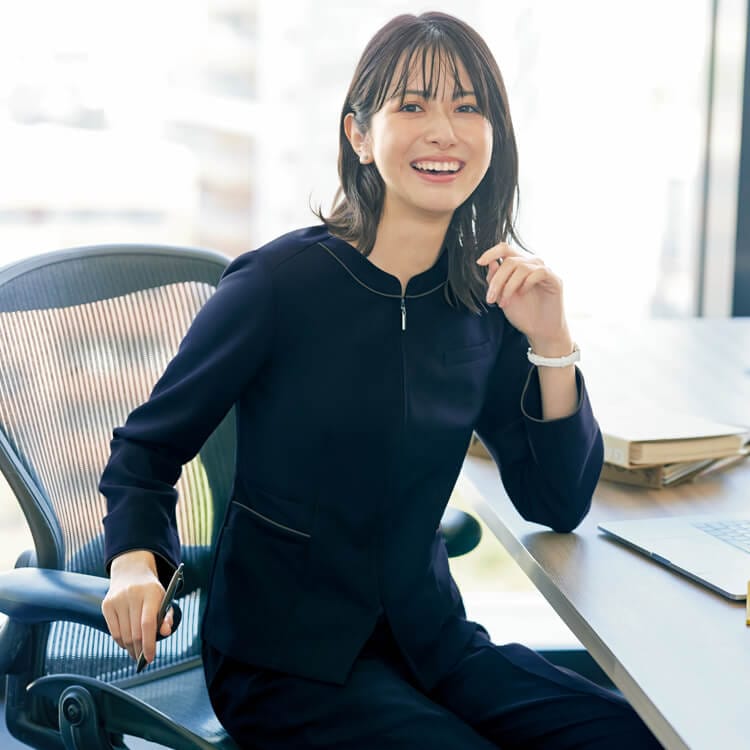 事務服オーバーブラウス長袖