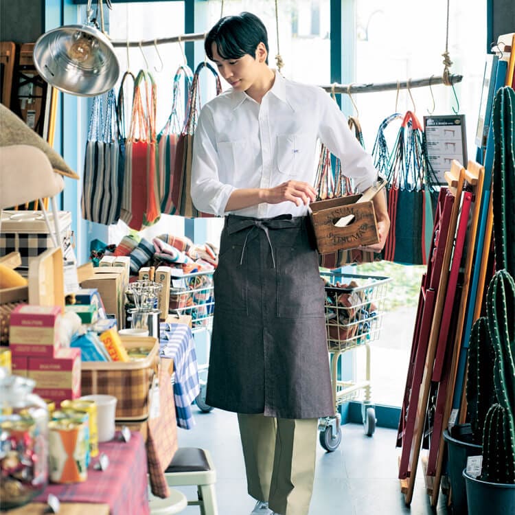 飲食店エプロン｜フェイスミックス・サロンエプロン・カフェ制服に