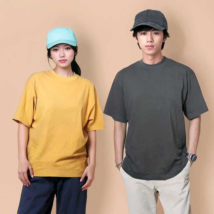 ボンマックス MS1170 飲食店ユニフォームTシャツ 男女兼用 6.5オンス 綿100％ ヴィンテージ風 業務用ユニフォーム