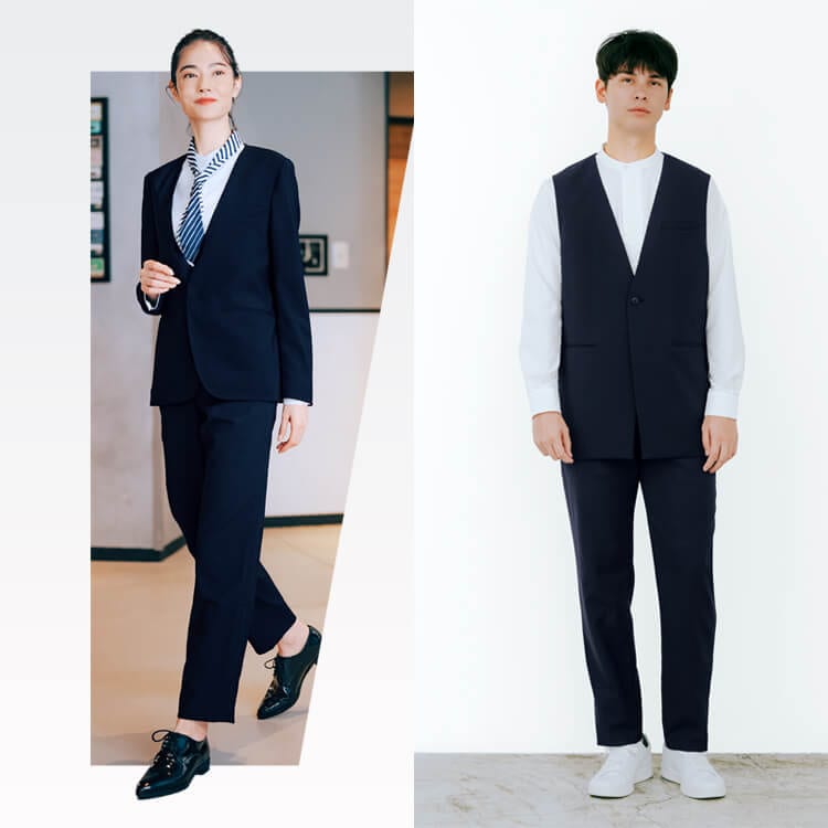 制服・イージーパンツ・男女兼用・ストレッチ・洗える・業務用パンツ・飲食店・ホテル・仕事着・ユニフォーム