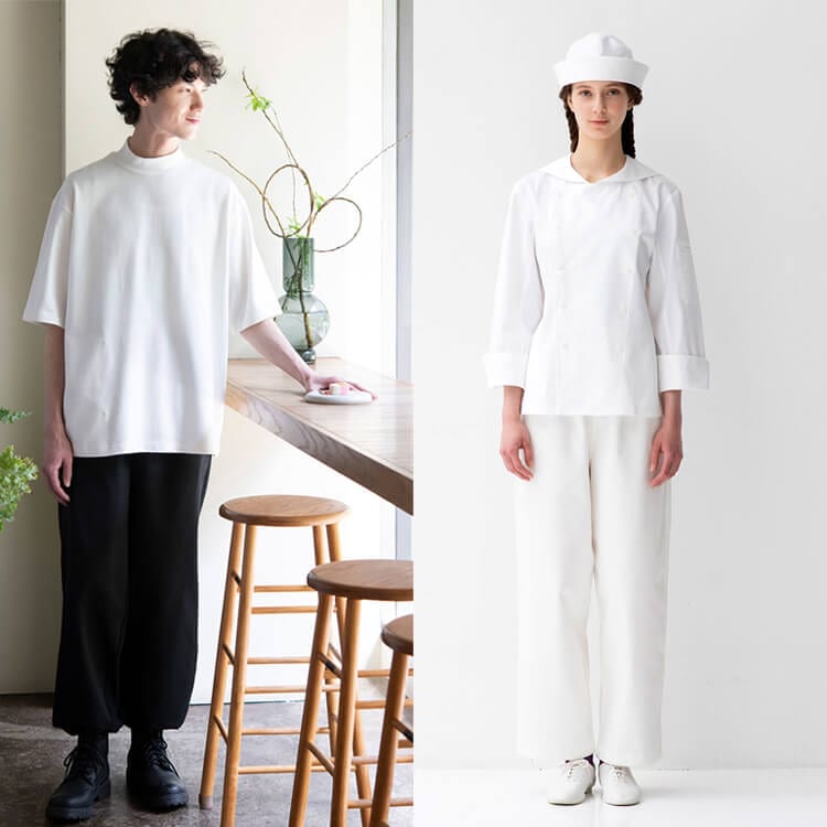 飲食店制服・厨房ユニフォーム・男女兼用パンツ・おしゃれ・ワイドシルエット・仕事服・業務用パンツ
