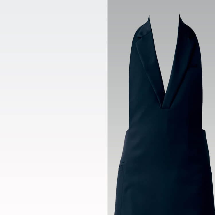 エプロン制服 テーラードカラーが特徴の業務用エプロン