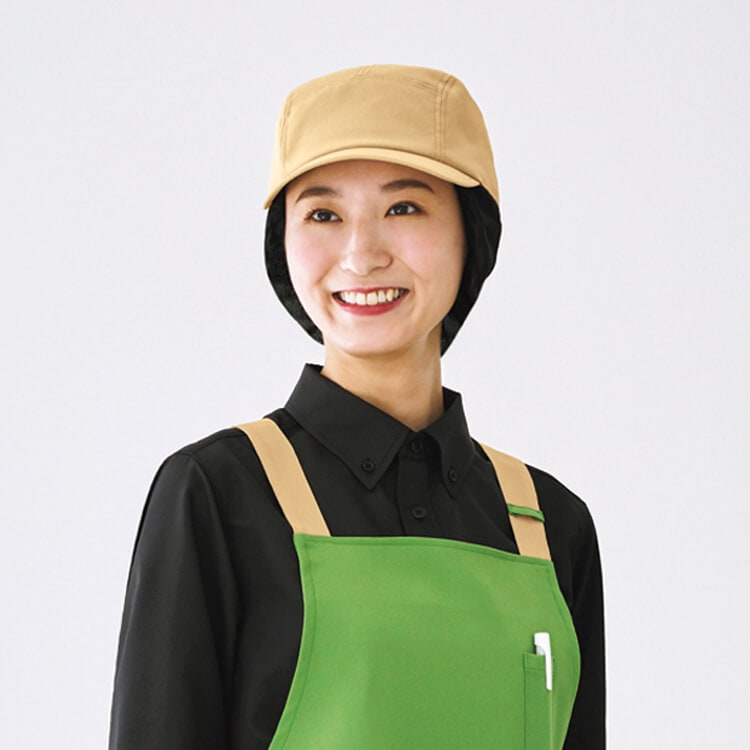 カゼン・KZN476・ネット付き衛生キャップ・厨房帽子・食品加工・給食センター・飲食店ユニフォーム