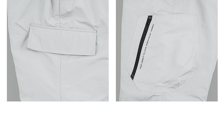 作業服防寒ズボンは、右脇に右フラップ付きポケット。左脇にファスナーポケットが付属しています。