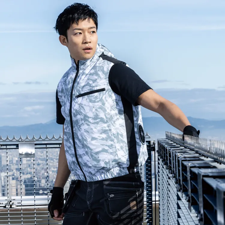   フリースタイルクルーベスト 【希少XXL】 空調作業服 ベスト｜大きいサイズ7Lまで・5色展開・遮熱・チタン加工