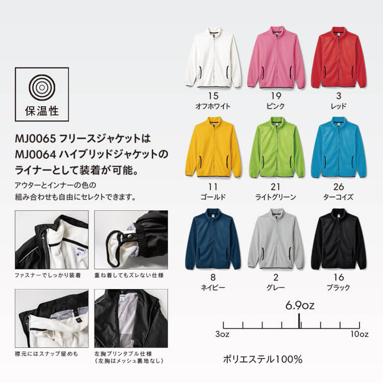 作業服｜フリースジャケット・防寒着・男女兼用・軽量・作業着 