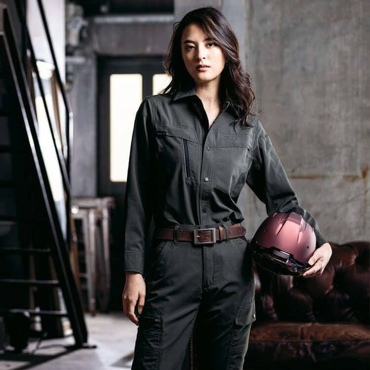 アイトス・作業服長袖シャツ・男女兼用・ストレッチ・超軽量・帯電防止・快適作業着【e-UNIFORM】