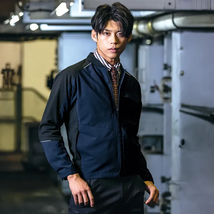 XLサイズ 新品 ネイビー 作業着 空調服 ファン対応 空調服 サイドファン｜長袖・JIS制電・配送ドライバーやフォークリフト