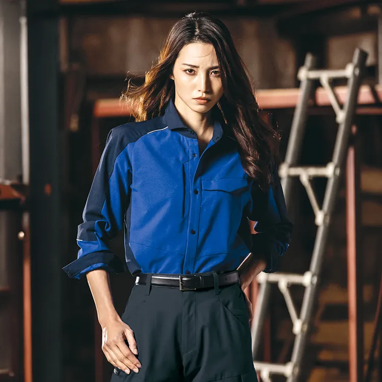 【希少】新品未使用 VARIVAS テクノファイン 長袖ウェア 作業服 長袖シャツ｜夏服・男女兼用・2WAYストレッチ・JIS制電・エコ