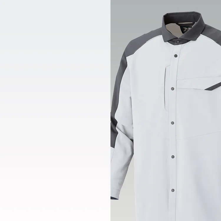 反射パイピング付きで視認性を高めた長袖ワークシャツ 夏用 作業服 TULTEX