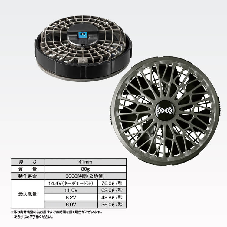 空調服バッテリー14.4V＆ファン2個セットの通販－付属ケーブル付き【e