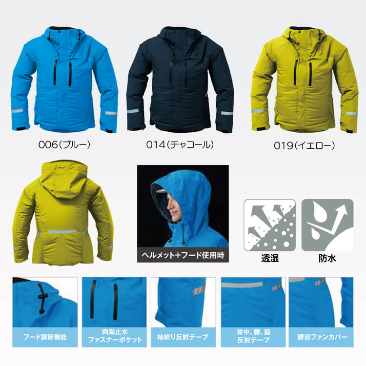 COOL WEAR 空調服 3L 水色 ファン付き ファン付き作業服クールウエア | アイリスオーヤマ
