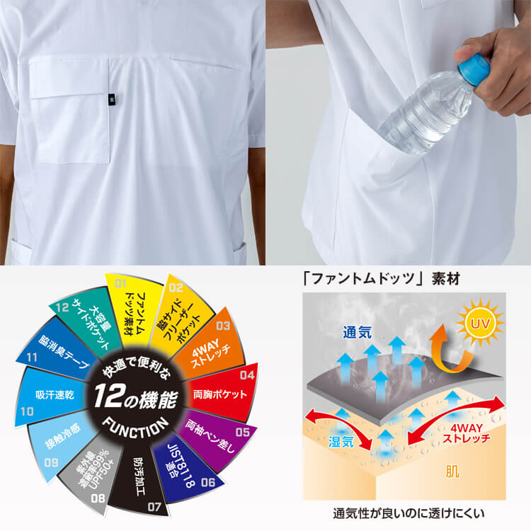 吸汗速乾 介護 Tシャツ｜接触冷感素材で涼しさ最強・ストレッチの効いた動きやすい設計で現場のストレスを解消