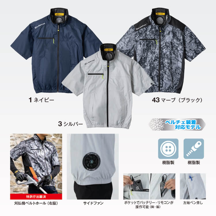 エアコンウェア ボルトクール 半袖 ・ 倉庫作業 配送ドライバー 暑さ対策 安全配慮義務モデル