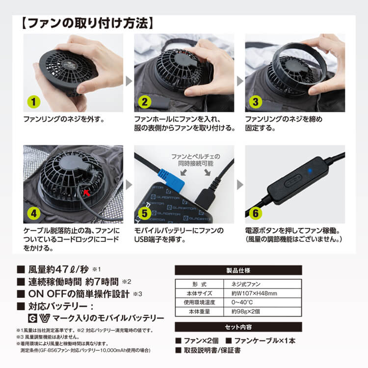 ボルトクール 2026年最新モデル｜ファンセット GF866 ・ 企業の熱中症