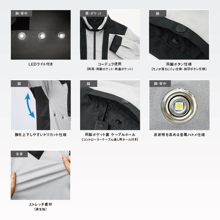 可動性と視認性を両立したLED搭載ストレッチブルゾン 夜間作業にも最適