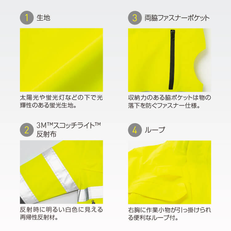 反射リフレクター付き空調服