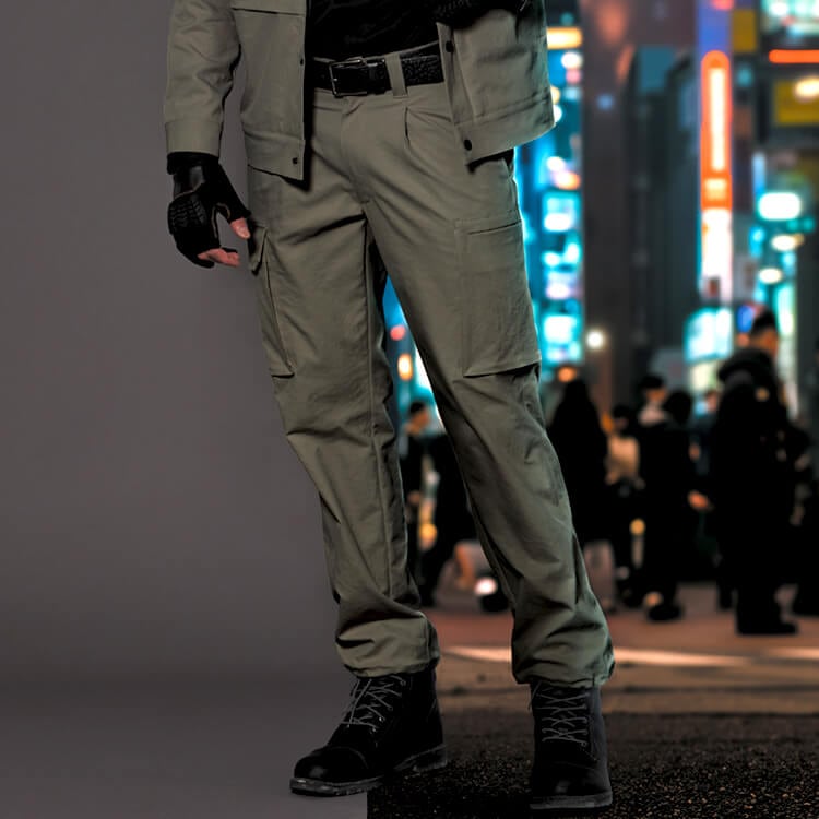 動きやすく快適なストレッチ作業着カーゴパンツ｜ポケット多数・現場作業に最適