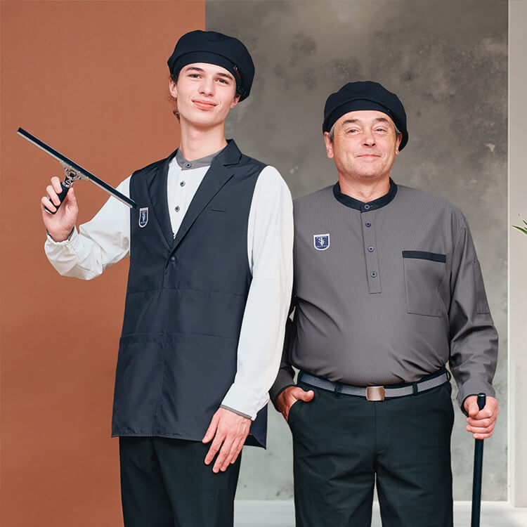 ビルメンテナンス・施設管理用制服｜透けにくい吸汗速乾長袖ポロシャツ