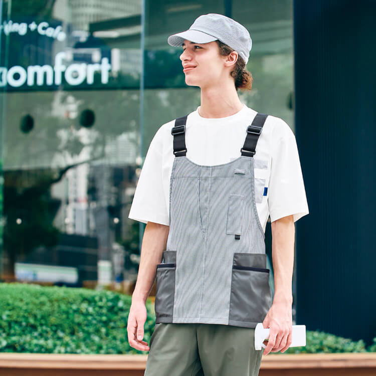 ビルメンテナンス・クリーンスタッフ制服|多様な収納ポケット付ベスト ビルメンテナンス・クリーンスタッフ制服|多様な収納ポケット付ベスト