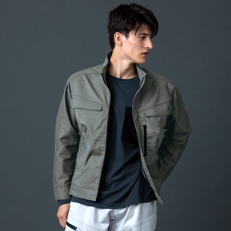 作業着ブルゾン・ストレッチ・ワークジャケット・男女兼用・現場用・おしゃれ作業服