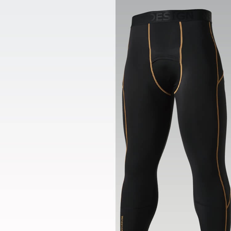 作業服用コンプレッションインナータイツ前開き｜保温・通気性に優れた防寒仕様