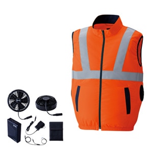 空調服25V フルセット－高視認性安全服ベスト・道路工事作業服や警備服